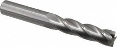 Hertel - 3/4", 3" LOC, 3/4" Shank Diam, 6" OAL, 4 Flute, Solid Carbide Square End Mill - Single End, Uncoated, Spiral Flute, 30° Helix, Centercutting, Right Hand Cut, Right Hand Flute - Americas Industrial Supply