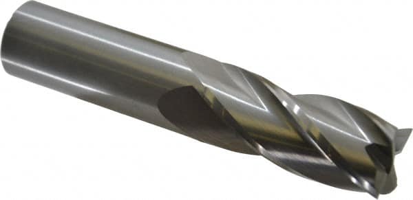 Hertel - 1", 2-1/4" LOC, 1" Shank Diam, 5" OAL, 4 Flute, Solid Carbide Square End Mill - Single End, Uncoated, Spiral Flute, 30° Helix, Centercutting, Right Hand Cut, Right Hand Flute - Americas Industrial Supply