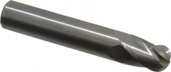 Hertel - 7/16" Diam, 5/8" LOC, 4 Flute Solid Carbide Ball End Mill - Uncoated, Single End, 2-1/2" OAL, 7/16" Shank Diam - Americas Industrial Supply