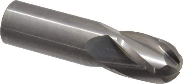 Hertel - 3/4" Diam, 1" LOC, 4 Flute Solid Carbide Ball End Mill - Uncoated, Single End, 3" OAL, 3/4" Shank Diam - Americas Industrial Supply