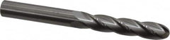 Hertel - 5/8" Diam, 3" LOC, 4 Flute Solid Carbide Ball End Mill - Uncoated, Single End, 6" OAL, 5/8" Shank Diam - Americas Industrial Supply