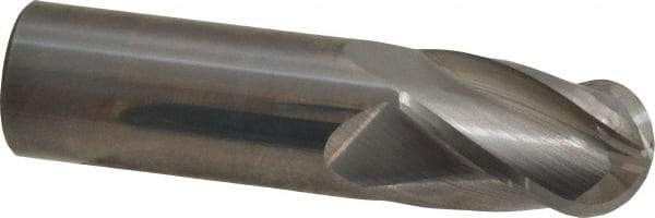 Hertel - 1" Diam, 1-1/2" LOC, 4 Flute Solid Carbide Ball End Mill - Uncoated, Single End, 4" OAL, 1" Shank Diam - Americas Industrial Supply