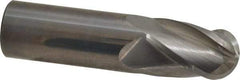 Hertel - 1" Diam, 1-1/2" LOC, 4 Flute Solid Carbide Ball End Mill - Uncoated, Single End, 4" OAL, 1" Shank Diam - Americas Industrial Supply