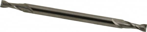 Hertel - 5/32", 7/16" LOC, 3/16" Shank Diam, 3" OAL, 2 Flute, Solid Carbide Square End Mill - Double End, Uncoated, Spiral Flute, 30° Helix, Centercutting, Right Hand Cut - Americas Industrial Supply