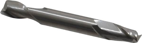 Hertel - 5/16", 1/2" LOC, 5/16" Shank Diam, 2-1/2" OAL, 2 Flute, Solid Carbide Square End Mill - Double End, Uncoated, Spiral Flute, 30° Helix, Centercutting, Right Hand Cut - Americas Industrial Supply