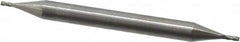 Hertel - 1/32", 1/16" LOC, 1/8" Shank Diam, 1-1/2" OAL, 4 Flute, Solid Carbide Square End Mill - Double End, Uncoated, Spiral Flute, 30° Helix, Centercutting, Right Hand Cut - Americas Industrial Supply