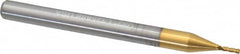 Hertel - 1/32", 3/32" LOC, 1/8" Shank Diam, 1-1/2" OAL, 4 Flute, Solid Carbide Square End Mill - Single End, TiN Finish, Spiral Flute, 30° Helix, Centercutting, Right Hand Cut, Right Hand Flute - Americas Industrial Supply