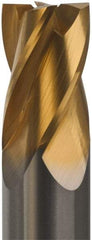 Hertel - 1", 1-1/2" LOC, 1" Shank Diam, 4" OAL, 4 Flute, Solid Carbide Square End Mill - Single End, TiN Finish, Spiral Flute, 30° Helix, Centercutting, Right Hand Cut - Americas Industrial Supply