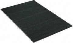 PRO-SAFE - 6 Ft. Long x 4 Ft. Wide, Poly Blended Carpet Surface, Ribbed Entrance Matting - 5/16 Inch Thick, Indoor, Medium Traffic, Vinyl, Green - Americas Industrial Supply