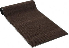 PRO-SAFE - 10 Ft. Long x 3 Ft. Wide, Poly Blended Carpet Surface, Ribbed Entrance Matting - 5/16 Inch Thick, Indoor, Medium Traffic, Vinyl, Brown - Americas Industrial Supply