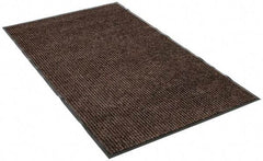 PRO-SAFE - 5 Ft. Long x 3 Ft. Wide, Poly Blended Carpet Surface, Ribbed Entrance Matting - 5/16 Inch Thick, Indoor, Medium Traffic, Vinyl, Brown - Americas Industrial Supply