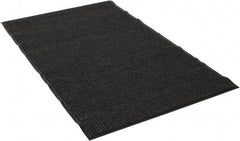 PRO-SAFE - 5 Ft. Long x 3 Ft. Wide, Poly Blended Carpet Surface, Ribbed Entrance Matting - 5/16 Inch Thick, Indoor, Medium Traffic, Vinyl, Gray - Americas Industrial Supply