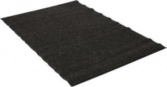 PRO-SAFE - 6 Ft. Long x 4 Ft. Wide, Poly Blended Carpet Surface, Ribbed Entrance Matting - 5/16 Inch Thick, Indoor, Medium Traffic, Vinyl, Gray - Americas Industrial Supply