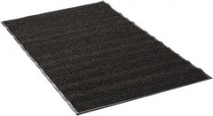 PRO-SAFE - 5 Ft. Long x 3 Ft. Wide, Poly Blended Carpet Surface, Ribbed Entrance Matting - 5/16 Inch Thick, Indoor, Medium Traffic, Vinyl, Black - Americas Industrial Supply