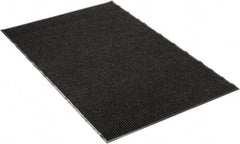 PRO-SAFE - 6 Ft. Long x 4 Ft. Wide, Poly Blended Carpet Surface, Ribbed Entrance Matting - 5/16 Inch Thick, Indoor, Medium Traffic, Vinyl, Black - Americas Industrial Supply