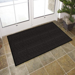 Entrance Mat: 60' Long, 4' Wide, Poly-Blended Carpet Surface Indoor, Medium-Duty Traffic, Vinyl Base, Charcoal