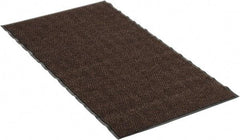 PRO-SAFE - 5 Ft. Long x 3 Ft. Wide, Poly Blended Carpet Surface, Chevron Ribbed Entrance Matting - 5/16 Inch Thick, Indoor, Medium Traffic, Vinyl, Brown, 4 Edged Side - Americas Industrial Supply