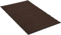 PRO-SAFE - 6 Ft. Long x 4 Ft. Wide, Poly Blended Carpet Surface, Chevron Ribbed Entrance Matting - 5/16 Inch Thick, Indoor, Medium Traffic, Vinyl, Brown, 4 Edged Side - Americas Industrial Supply