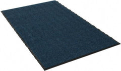 PRO-SAFE - 5 Ft. Long x 3 Ft. Wide, Poly Blended Carpet Surface, Chevron Ribbed Entrance Matting - 5/16 Inch Thick, Indoor, Medium Traffic, Vinyl, Blue, 4 Edged Side - Americas Industrial Supply