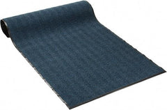 PRO-SAFE - 8 Ft. Long x 4 Ft. Wide, Poly Blended Carpet Surface, Chevron Ribbed Entrance Matting - 5/16 Inch Thick, Indoor, Medium Traffic, Vinyl, Blue, 4 Edged Side - Americas Industrial Supply
