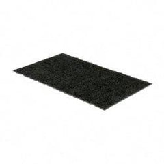 PRO-SAFE - 5 Ft. Long x 3 Ft. Wide, Poly Blended Carpet Surface, Chevron Ribbed Entrance Matting - 5/16 Inch Thick, Indoor, Medium Traffic, Vinyl, Charcoal, 4 Edged Side - Americas Industrial Supply