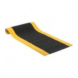 PRO-SAFE - 6' Long x 2' Wide, Dry Environment, Anti-Fatigue Matting - Black with Yellow Borders, Urethane with Vinyl Sponge Base, Beveled on 4 Sides - Americas Industrial Supply
