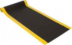 PRO-SAFE - 12' Long x 3' Wide, Dry Environment, Anti-Fatigue Matting - Black with Yellow Borders, Urethane with Vinyl Sponge Base, Beveled on 4 Sides - Americas Industrial Supply