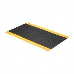 PRO-SAFE - 5' Long x 3' Wide, Dry Environment, Anti-Fatigue Matting - Black with Yellow Borders, Urethane with Vinyl Sponge Base, Beveled on 4 Sides - Americas Industrial Supply