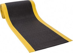PRO-SAFE - 60' Long x 3' Wide, Dry Environment, Anti-Fatigue Matting - Black with Yellow Borders, Urethane with Vinyl Sponge Base, Beveled on 4 Sides - Americas Industrial Supply