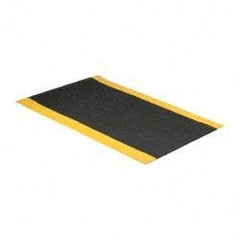 PRO-SAFE - 5' Long x 3' Wide, Dry Environment, Anti-Fatigue Matting - Black with Yellow Borders, Vinyl with Vinyl Sponge Base, Beveled on 4 Sides - Americas Industrial Supply