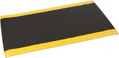 PRO-SAFE - 5' Long x 3' Wide, Dry Environment, Anti-Fatigue Matting - Black with Yellow Borders, Vinyl with Vinyl Sponge Base, Beveled on 4 Sides - Americas Industrial Supply