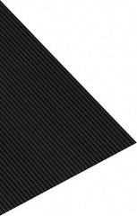 PRO-SAFE - 105 Ft. Long x 3 Ft. Wide, Vinyl Surface, V-Ribbed Entrance Matting - 1/8 Inch Thick, Indoor and Outdoor, Heavy Traffic, Vinyl, Black - Americas Industrial Supply