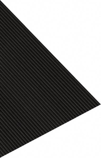 PRO-SAFE - 105 Ft. Long x 4 Ft. Wide, Vinyl Surface, V-Ribbed Entrance Matting - 1/8 Inch Thick, Indoor and Outdoor, Heavy Traffic, Vinyl, Black - Americas Industrial Supply