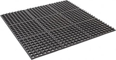 PRO-SAFE - 3' Long x 3' Wide x 5/8" Thick, Anti-Fatigue Modular Matting Tiles - 2 Interlocking Sides, Black, For Dry & Wet Areas, Series Pro-Safe - Americas Industrial Supply