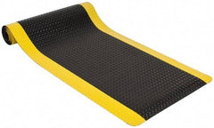 PRO-SAFE - 10' Long x 3' Wide, Dry Environment, Anti-Fatigue Matting - Black with Yellow Borders, Vinyl with Vinyl Sponge Base, Beveled on 4 Sides - Americas Industrial Supply