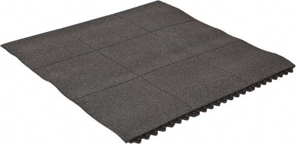 PRO-SAFE - 3' Long x 3' Wide x 5/8" Thick, Anti-Fatigue Modular Matting Tiles - 2 Interlocking Sides, Black, For Dry & Wet Areas, Series Pro-Safe - Americas Industrial Supply