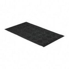 PRO-SAFE - 5 Ft. Long x 3 Ft. Wide, Poly Blended Carpet Surface, Raised Diamond Pattern Entrance Matting - 1/4 Inch Thick, Indoor, Heavy Traffic, Recycled Rubber, Black - Americas Industrial Supply