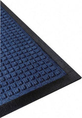 PRO-SAFE - 5 Ft. Long x 3 Ft. Wide, Poly Blended Carpet Surface, Raised Waffle Pattern Entrance Matting - 1/4 Inch Thick, Indoor, Heavy Traffic, Nitrile Rubber, Blue - Americas Industrial Supply