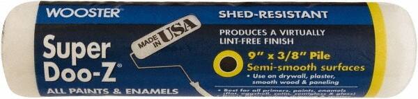 Wooster Brush - 3/8" Nap, 9" Wide Paint Roller Cover - Medium-Rough Texture, Woven - Americas Industrial Supply