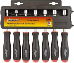 Bondhus - 7mm Hollow Shaft Nutdriver - Ergonomic Handle, 186mm OAL - Americas Industrial Supply