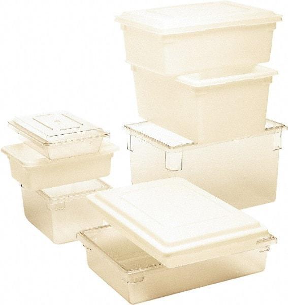 Rubbermaid - Rectangular, White Polyethylene Food Tote Box - 12" High x 18" Wide x 26" Long, with Snap-On Lid - Americas Industrial Supply