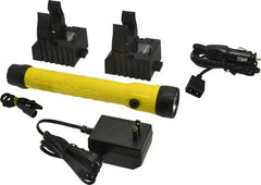 Streamlight - White LED Bulb, 130 Lumens, Industrial/Tactical Flashlight - Yellow Plastic Body, 1 NiCad Battery Included - Americas Industrial Supply