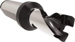 Allied Machine and Engineering - Series 15, 15 to 15.99mm Diam, 20mm Diam Straight Shank with Flange, Helical Flute Spade Drill - 17.5mm Max Depth, 44.3mm Body Length, 94.3mm OAL, Short Length, Through Coolant - Americas Industrial Supply