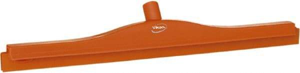 Vikan - 24" Rubber Blade Floor Squeegee - Double Edge, Orange, Plastic Holder - Americas Industrial Supply