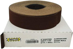 Tru-Maxx - 2" x 50 Yd 280 Grit Aluminum Oxide Cloth Roll - Very Fine Grade, J Weighted Backing - Americas Industrial Supply