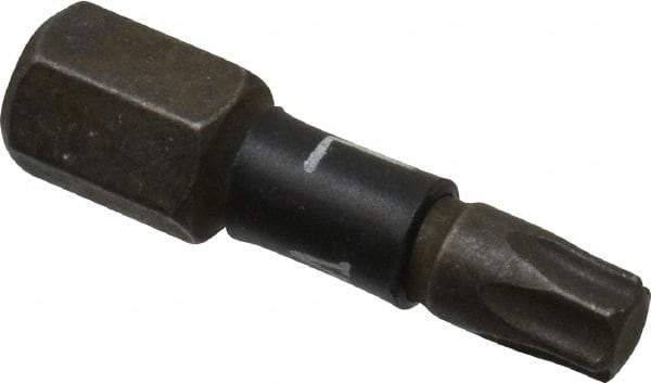 Wera - T25 Torx Bit - 1/4" Hex Drive, 1" OAL - Americas Industrial Supply