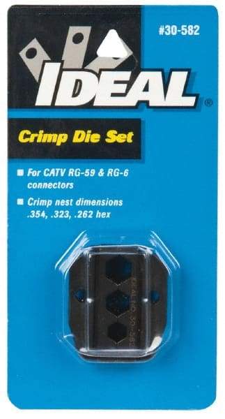 Ideal - RG-59, RG-6 Crimping Die Set - Use with Crimpmaster Ratcheting Crimp Tool - Americas Industrial Supply