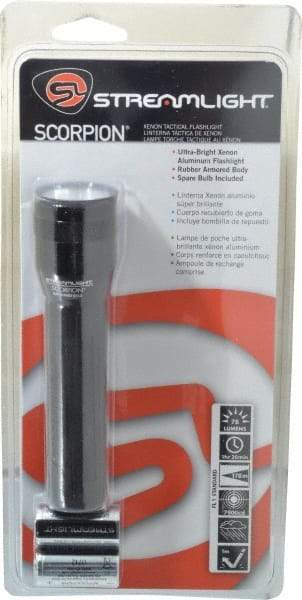 Streamlight - Xenon Bulb, 78 Lumens, Industrial/Tactical Flashlight - Black Aluminum Body, 2 Lithium Batteries Included - Americas Industrial Supply