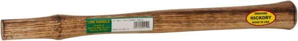 Made in USA - 18" Long Replacement Handle for Ball Pein, Machinist & Riveting Hammers - 1-3/16" Eye Length x 11/16" Eye Width, Hickory, Material Grade Type B - Americas Industrial Supply