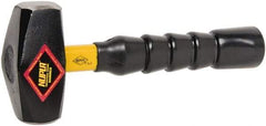 NUPLA - 3 Lb Head, 10" Long Drilling Hammer - Steel Head, 1-27/64" Face Diam, Fiberglass Handle - Americas Industrial Supply